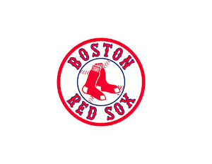 A red sox logo on top of a green background.