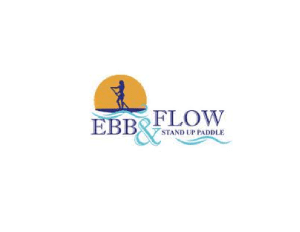 A logo of ebb and flow stand up paddle