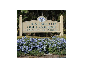 A sign for the eastwood golf course