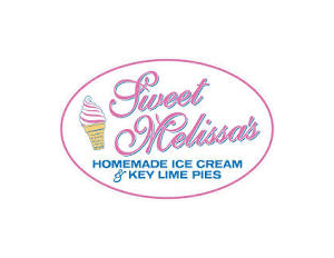 A logo for sweet melissa 's homemade ice cream and key lime pies.