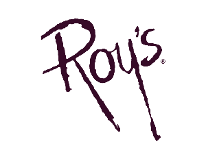 A green background with the word roy 's written in purple.